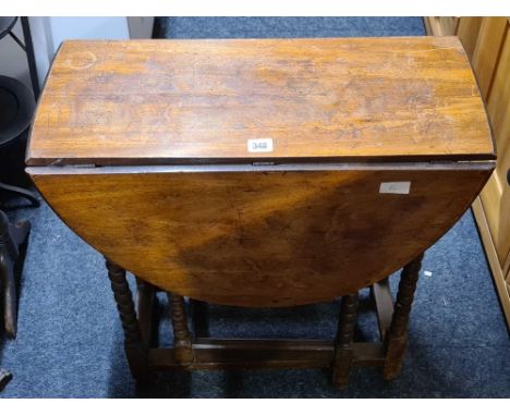 SMALL DROP FLAP TABLE WITH BOBBIN TURN LEG