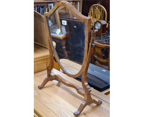 MAHOGANY SHIELD FRAMED TOILET SWING MIRROR