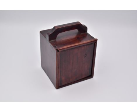 * TO BE SOLD WITHOUT RESERVE *λ A SMALL CHINESE HUANGHUALI CHEST, QING DYNASTY, 18TH CENTURY清 十八世纪 黄花梨箱Of square shape surmou