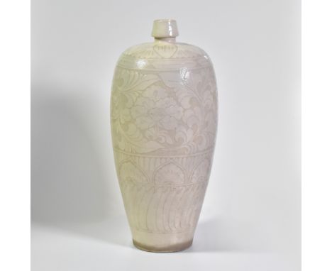 * TO BE SOLD WITHOUT RESERVE *A LARGE CHINESE CIZHOU-STYLE SGRAFFITO ‘LOTUS’ MEIPING VASE磁州缠枝莲花纹梅瓶In the Song Dynasty style, 