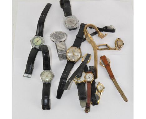 A collection of vintage wristwatches, to include Timex