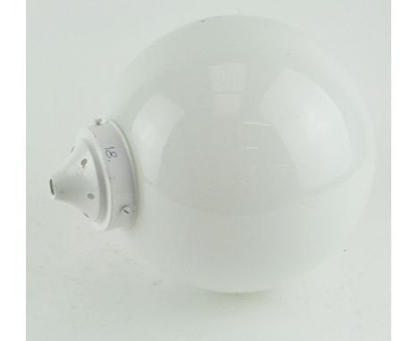 A large milky white globe hanging lamp/light shade, 9" diameter