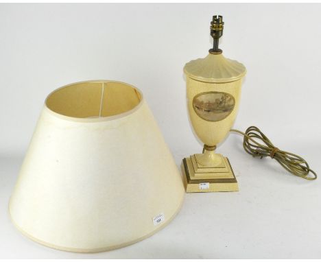 A modern table lamp, in the form of an urn, with shade, 45cm high