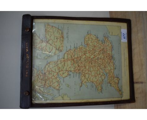 A Vintage Dunlop Maps of Great Britain in original clear view case