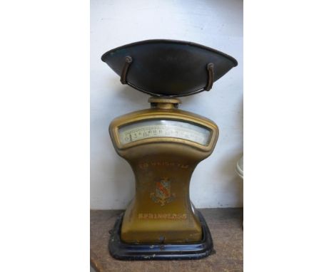 A set of vintage W&amp;T Avery springless scales, Patent No. 158,751 