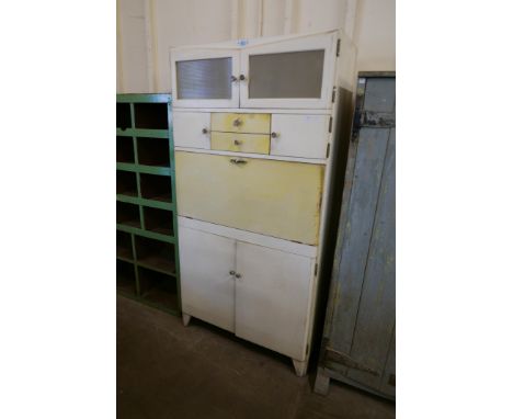 A vintage painted kitchen cabinet 