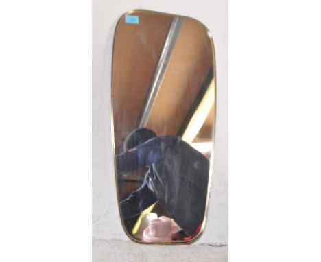 A vintage retro mid 20th century circa.1950's West German wall mirror of lozenge form with gilt metal frame. Measures 68cm x 