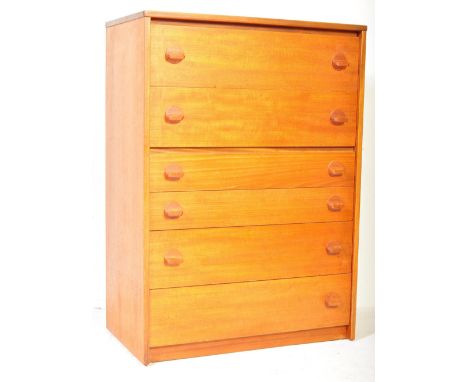 Stag Furniture - Cantata - A retro vintage 20th century circa 1960s British Design Stag Cantata teak chest of drawers having 