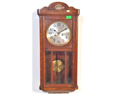 COLLECTED BY SELLER - A vintage early 20th Century oak wall clock and two regency revival items.&nbsp;

The clock having a si