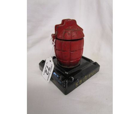 Vintage grenade ashtray