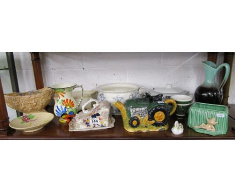 Shelf of china to include SylvaC & Wade Heath
