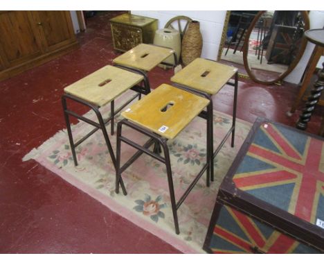 Set of 4 vintage Remploy art room stools