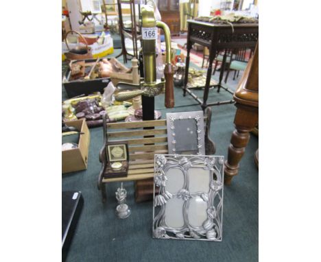 Collectables to include miniature bench, bottle opener etc