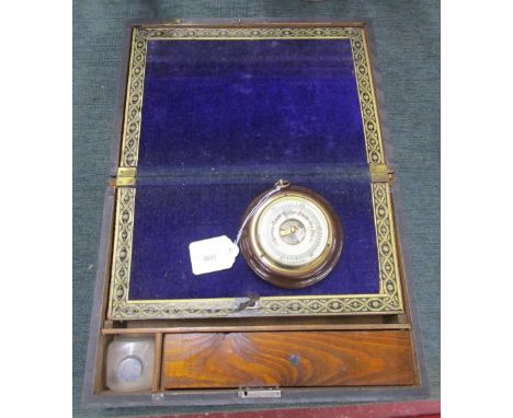 Decorative Victorian writing box and small barometer
