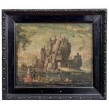 Küstenlandschaft mit Felsenburg, Deutschland, 18. Jh.