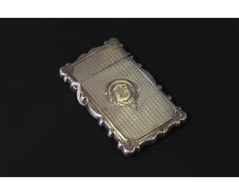 George Unite silver engine-turned card case, Birmingham 1879