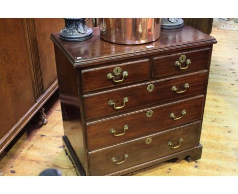 Georgian mahogany chest of two short above three long drawers on bracket feet