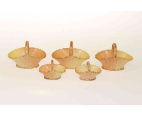Five Royal Worcester miniature baskets