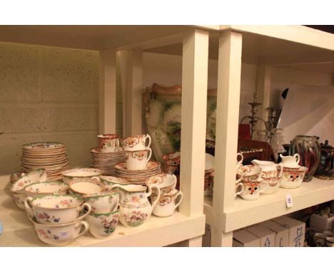 Wall clock, coffee grinder, candelabra, pair of vases, glassware and teaware