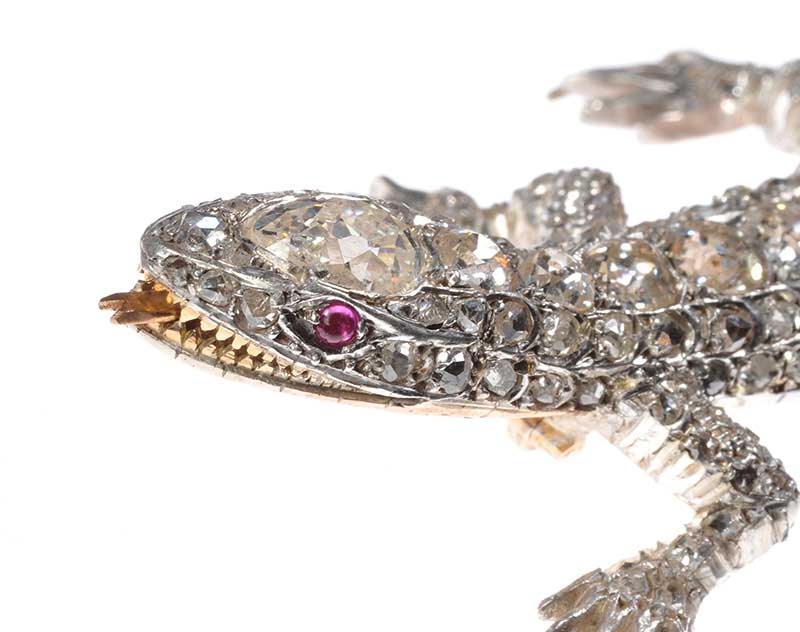 jackie iii white rose gold lizard