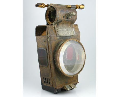 *A circa 1882 Joseph Lucas & Son 'Hub Lamp', in good, original condition,  albeit with some surface rusting, the lamp retains