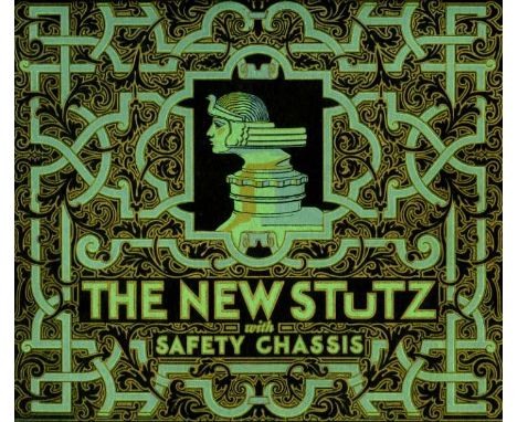 Circa 1927 New Safety Stutz 8. A 32 pp. brochure and decorative green card cover,  featuring all of the safety elements being