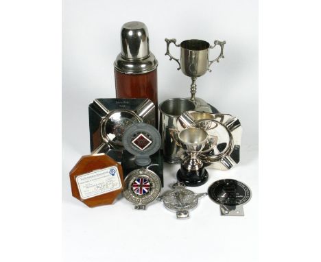 *An RAC Full Member's badge for use with motorcycles,  nickel-plated on brass, circular union badge to the centre, chipping t