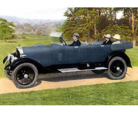 Napier Motor Carriages. A circa 1922, 32 pp. cord-tied brochure discussing the 40/50hp six-cylinder motor carriages,  with fi