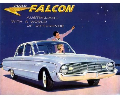 Ford Falcon. Two Australian brochures for the 1964 cars,  both having 16 pp. and tissue inserts, a 1961 colour brochure promo