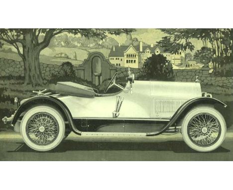 1922 Stutz Motor Car Co. A landscape-format black card covered brochure, with an embossed company logo,  32 pp. and free endp