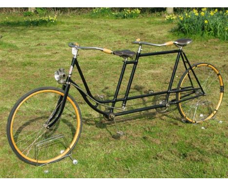 *A circa 1898 Columbia Rear-Steering Tandem. A 'Model 48' lady-front bicycle having been well restored with correct old style