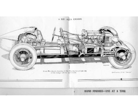 Connaught Cars. 'Hand Finished-One at a Time. An interesting book,  double-fold opening broadsheet imaging the car, bonnet op