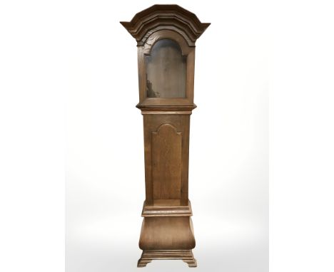 An oak longcase clock case, height 221 cm 