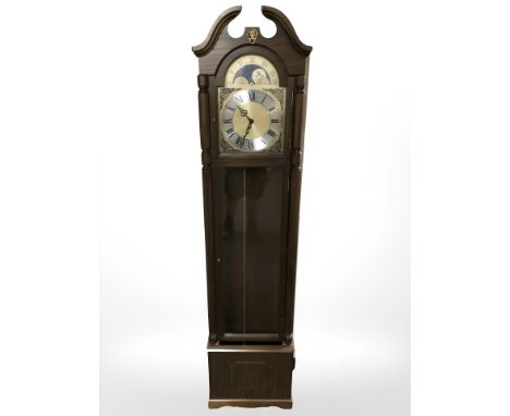 A West German longcase clock with moon phase dial, height 191 cm 