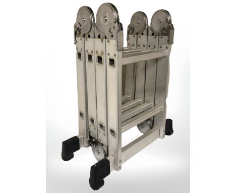 A fold-out aluminium step ladder.