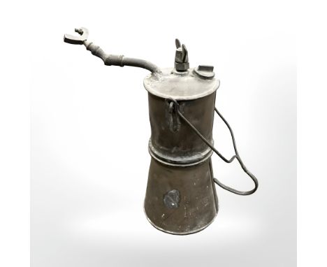 A rare copper ship's lantern from the S S Scarron, inscribed 'W H Thickett No.1', height 26 cm.