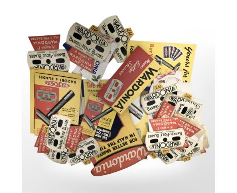 A group of Wardonia razor advertising cards. (1 box)