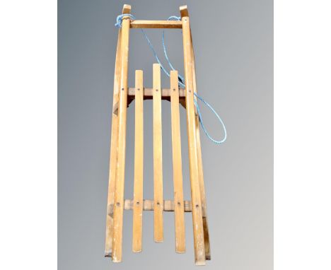 A vintage wooden sledge 