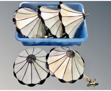 Five Tiffany style ceiling light shades 
