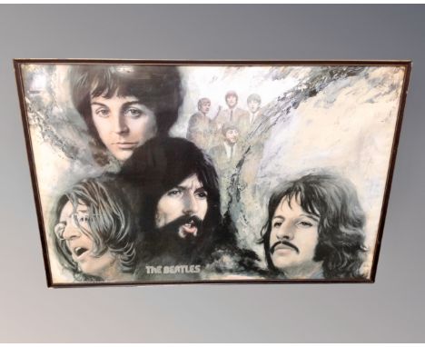 A 20th century print of The Beatles, framed, 93cm by 62cm