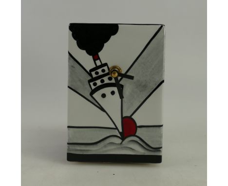 Lorna Bailey cruise clock in variant colourway, 15cm high