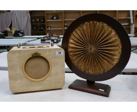 Ever-ready sky queen value portable radio together with paper diaphragm typed external oak framed speaker (2)