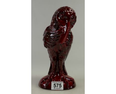 Peggy Davies Figure of a Grotesque Bird, The Whisperer, Ruby fusion colourway