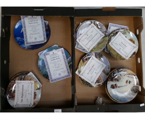 A large collection of Wedgwood and Royal Worcester limited edition wall plates including Therwell ponies and stylised horse s