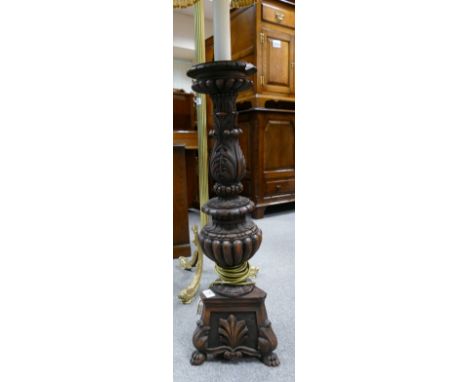 Decorative large free standing wooden lamp