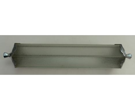 Art Deco chrome and frosted glass oblong wall light, length 43cm