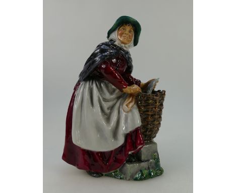 Royal Doulton prototype figure of Old Meg, factory painted colour way and glazed, original version of this figure was done in