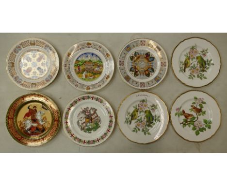 A collection of Spode decorative wall plates with bird decoration together with similar items exclusive for China Craft.