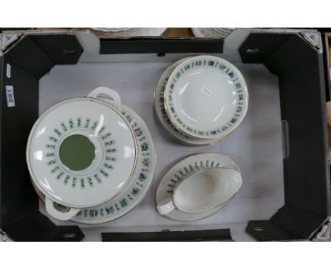 A collection of Royal Doulton dinnerware in the Tapestry pattern to include dinner plates, tureens, gravy boat, side plate, e