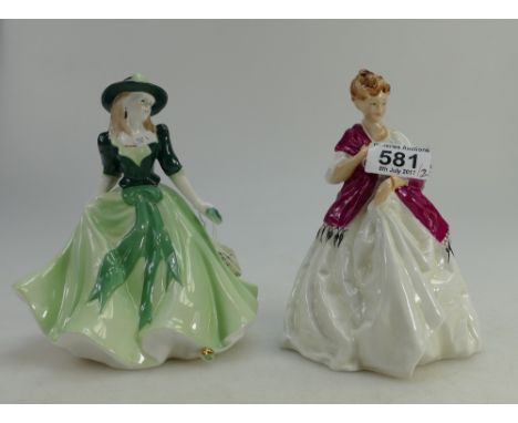 Royal Worcester lady figures First Dance 3629 and Holly